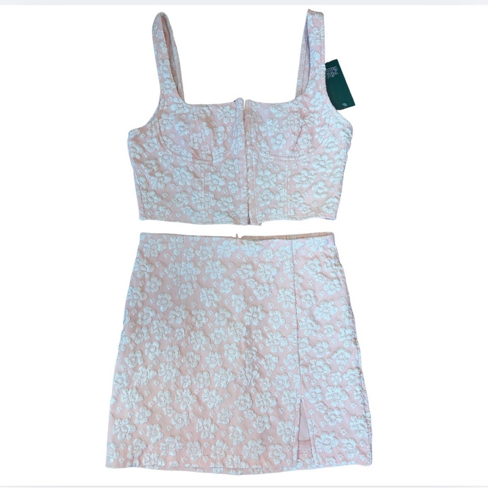 NWT Wild Fable Floral Corset Crop Top & Mini Skirt Set | Two-Piece Outfit